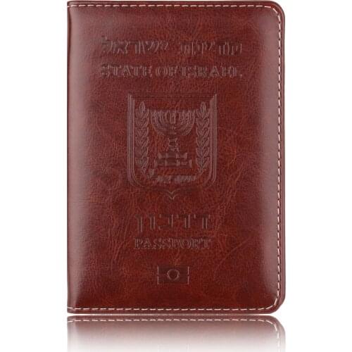 Israel Pu Leather Passport Holder Israelis Passport Case Israeli Identification Cover Travel Wallet for Israel Men Womens