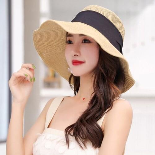 Sun visor Bucket hat panama 2021 womens summer hats sunscreen protection womens beach Hat womens elegant straw hats for women