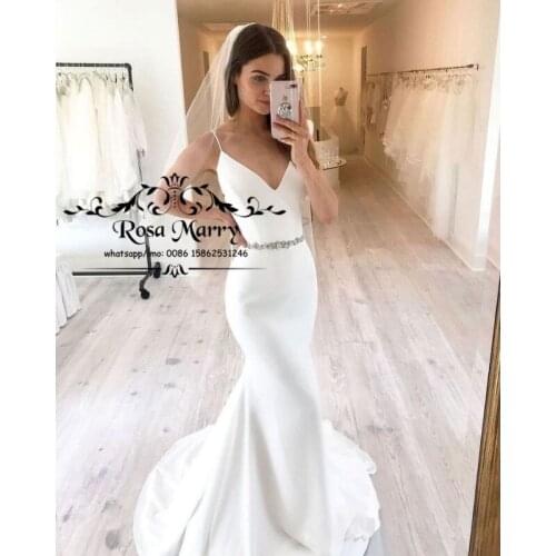 Sexy White Mermaid Wedding Dresses 2021 Crystal Sash Plus Size Satin Robe De Mariage Bridal Gowns For Women Custom Made