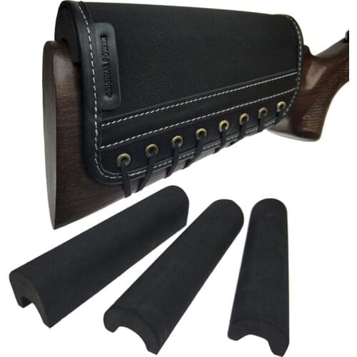 Leather Rifle Cheek Rest Riser Pad Tactical Shotgun Buttstock With 3pcs Adjustable EVA Foam For Shooting Hunting Gun Accessories