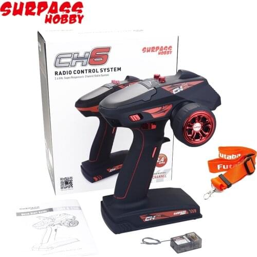 Surpass Hobby 2.4G CH6 Super Response Radio System Transmitter With CH6F Receiver For RC Car Boat Tank Skateboard Toys