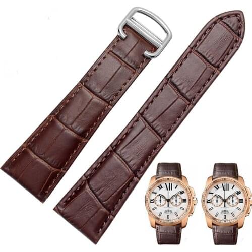 Watchband Genuine Leather Watch Strap 22/23/24/25mm Bracelet For Men/Woman Replace Watchbands For Cartier Tank Solo