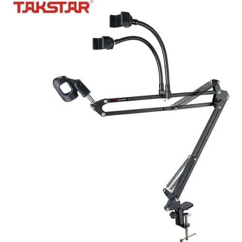 TAKSTAR ST-201 Microphone Stand Kit with Mic Phone Clip Adjustable Boom Scissor Arm Holder for Broadcasting Singing Recordings
