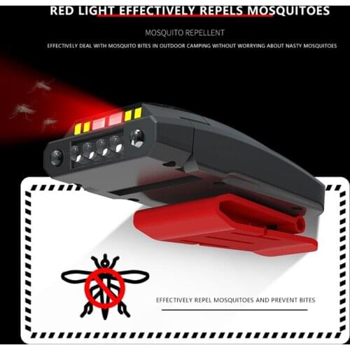 LED Cap Light Sensor Headlight Multifunctional Outdoor Headlamp Clip on Cap Flashlight with Bag For Fishing Camping Cycling Work