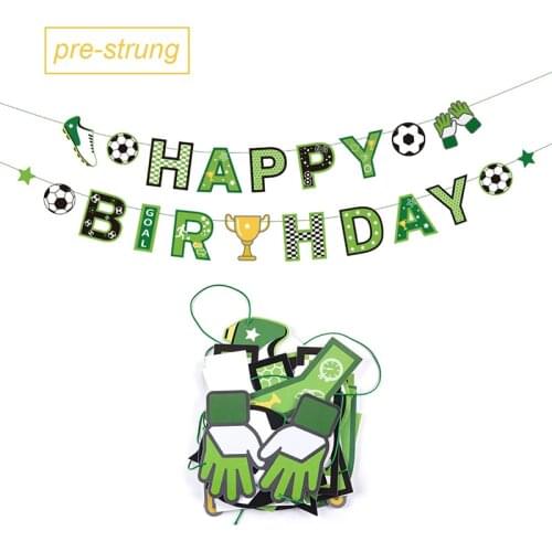 Soccer Theme Party Tableware Decoration Happy Birthday Banner Birthday Party Gift for Kids