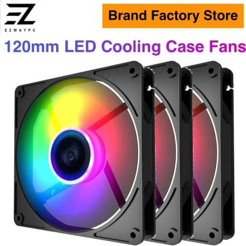 120mm 4PIN Fan PC Cooling Fan Computer Case Cooling Cooler Heatsink Molex Interface Silent Fans Rainbow LED 12V 12CM Ventilador