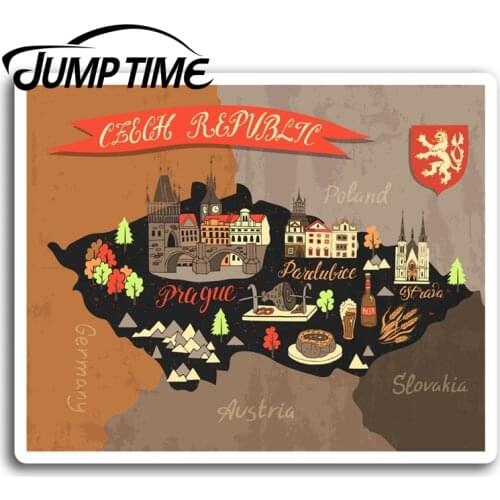 Jump Time for Czech Republic Prague Vinyl Stickers Sticker Laptop Luggage Car Decal Window Wiper Trunk Car Styling