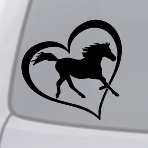 HORSE HEART Vinyl Decal Sticker Car Window Bumper Wall notebook Love Symbol Pony (4" x 4")