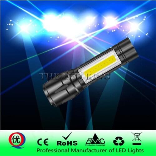 Waterproof 4000LM USB Rechargeable Flash light XML-T6 cob Led Flashlight Zoomable 3 modes torch for 14500 with USB cable Camping