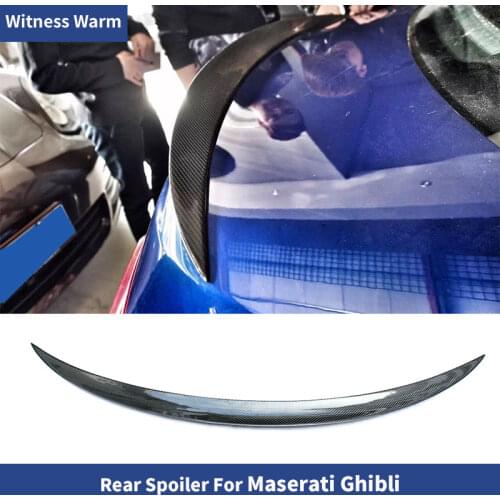 High quality Carbon Fiber Car Rear Trunk Lip Spoiler Wing FRP rear wings For Maserati Ghibli 2014 2015 2016 2017