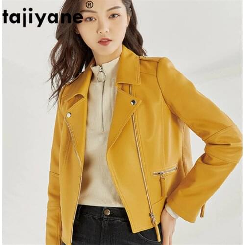Tajiyane Genuine Leather Jacket Women 100% Sheepskin Coat Motocycle Woman Coats Womens Clothing Mujeres Abrigos A400007 WPY761