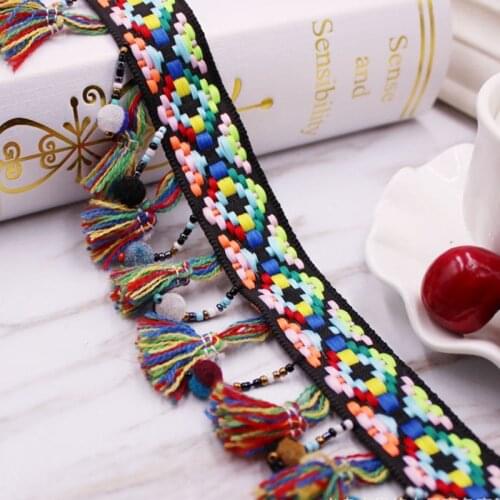 1Yards/Lot Silk Tassel Fringe Trim Lace Ribbon Lace Trim Embroidery Lace Fabric Sewing curtain clothing Lace Materials Tassels