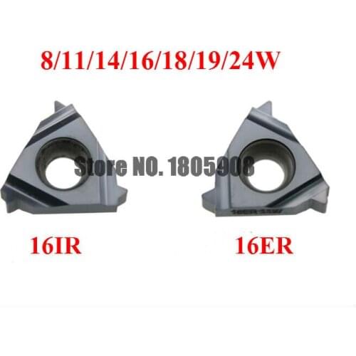 10PCS 16ER 16IR 8/11/14/16/18/19/24W, tungsten carbide turning threading insert Whitworth - 55 degree Balck coationg