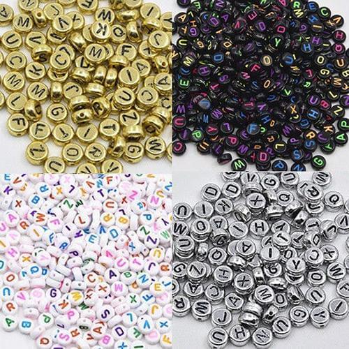100 Pcs Spacer Acrylic Beads Kids DIY Toys Cube Alphabet Letter Bracelet Jewelry Making DIY beads toy baby kids Handmade Toys