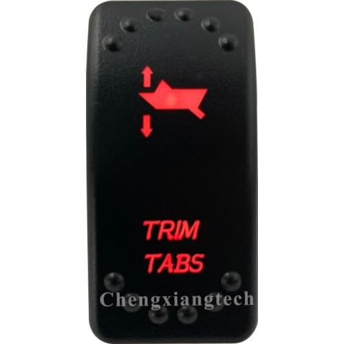 12V 24V Dual Red Led 7P (On) Off (On) Momentary Rocker Push Switch Trim Tabs Up/Down Waterproof Car Boat Truck Circuit Breaker