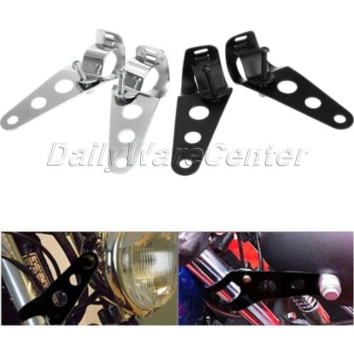2Pcs Motorcycle 28mm-34mm Headlight Mount Brackets Fork Ears Motorbike Head Lamp Holder for Bobber Cafe Racer