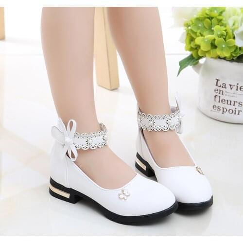 2019Girls Leather Shoes Kids Casual Shoes For Girls Princess Children Shoes Flats Party Wedding School Dress Spring Autumn Kid