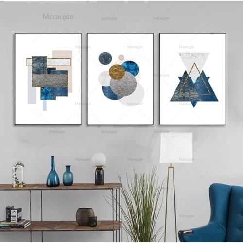 Golden Color Abstract Wall Art Canvas Poster and Print Minimalist Painting Nordic Decor Pictures Modern Home Decor
