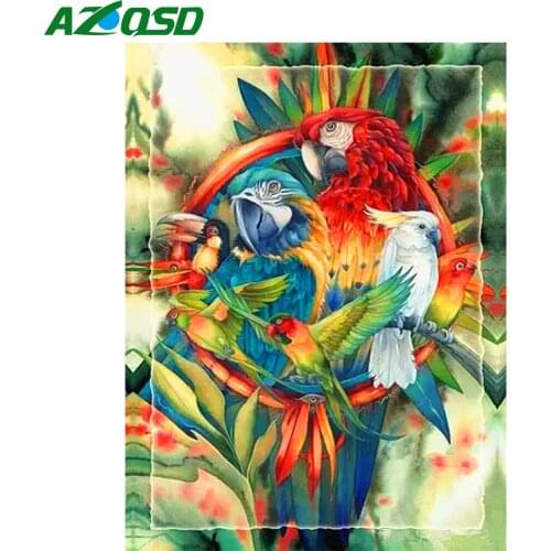 AZQSD 5D Diamond Embroidery Parrot Bird Mosaic Rhinestones Sale Diamond Art Painting Animal Cross Stitch Handicraft Home Decor