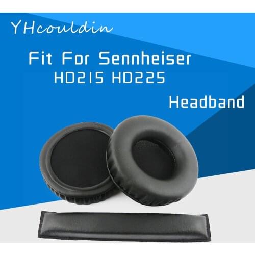 Earpads For Sennheiser HD215 HD225 Headphone Accessaries Replacement Ear Cushions Wrinkled Leather Material