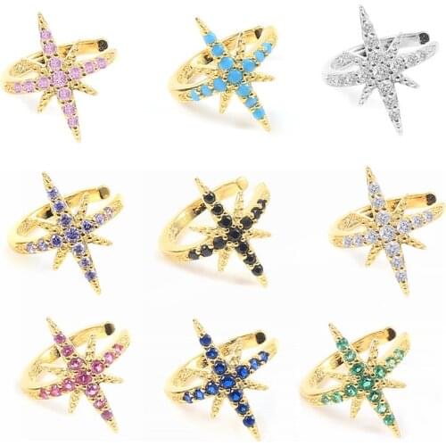 CANNER Sweet Light Stone Purple/Turquoise/Green Diamond Pendiente 925 Sterling Silver Earrings For Women Clip Earring 2021 Trend