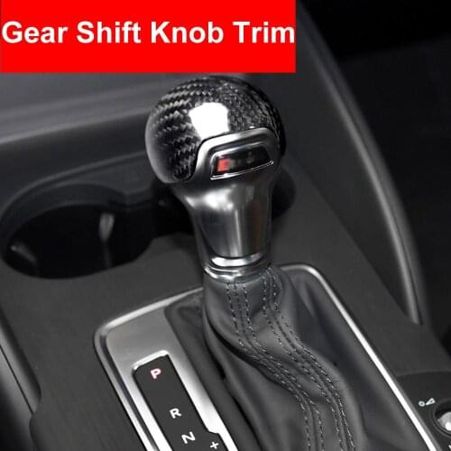 Car Styling Real Carbon Fiber Gear Shift Knob Cover Trim Sticker Shifter For Audi A3 S3 2012-2018 Accessorie Interior Decoration