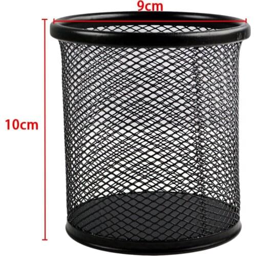 Black Organizer Pencil Modern Office Desk Pencil Pen Cup Mesh Round Storage Holder Storage Basket Box High Quality