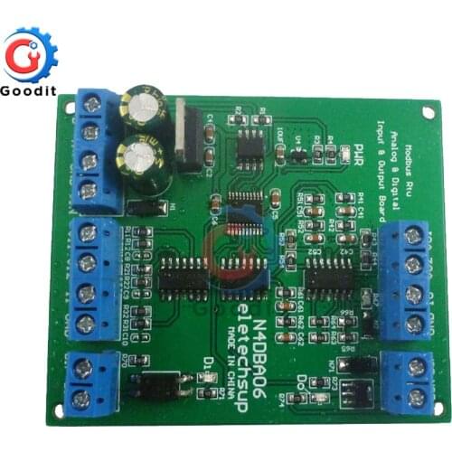 DC 12-25V N4DBA06 8-channel Analog Digital IO Module RS485 Modbus Rtu Protocol ADC DAC