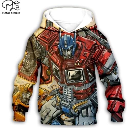 Kids baby Clothes Autobots transformation robot 3D print zipper hoodies/boy Long sleeve Cartoon style-3
