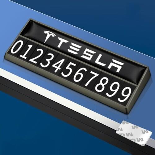 Car styling Luminous Car Temporary Parking Stop Card Telephone Number Plate For Tesla Model 3 Y X S Automotive Accessories