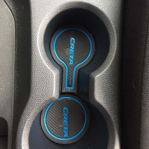 For Hyundai Creta 2015-2018 2019 2020 Gate Slot Pad Non-slip Cup Mats Anti Slip Door Groove Mat Sticker Interior Car Accessories