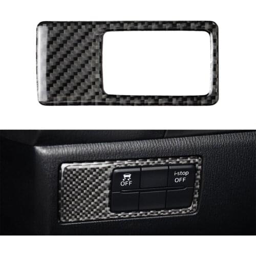 For Mazda 3 Axela 2017 2018 Carbon Fiber ABS Headlight Switch Button Cover Trim