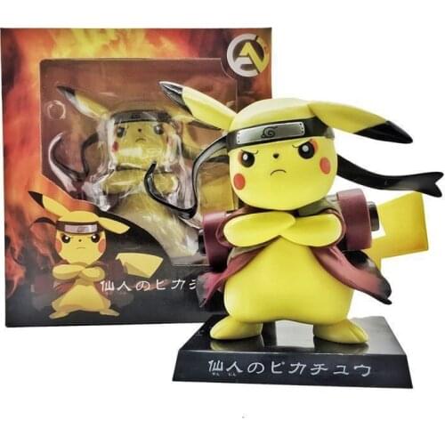 Pokemon Naruto Anime Figure Pikachu Cosplay Uzumaki Naruto Action Figurine Collectible Statue Model Pocket Monster Figma Toys
