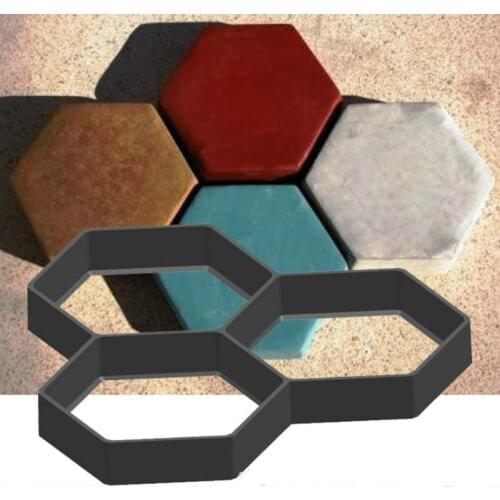 Plastic Making Hexagonal Pavement Mold Home Garden Floor Road Concrete Stepping Driveway Stone Path Mold Patio Maker Gardening