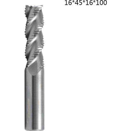 HRC45 Milling Cutter Roughing Router Bit 3 Flute Carbide Alloy for Aluminum MDF Acrylic High Impact Strength Tools