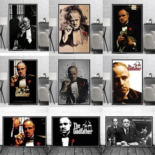 Hot Movie The Godfather Posters and Prints Classic Gangster Actor Canvas Painting Cuadros Wall Art Picture for Home Decoration