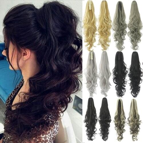 Gres Women Wavy Claw Ponytail Long Synthetic Hairpieces Horse Tails High Temperature Fiber Fake Hair Extensions