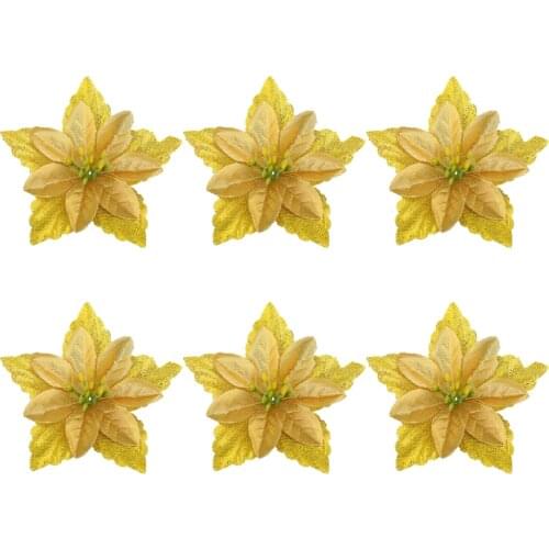 Artificial Flower Christmas Decor Pendant New Multicolor Quality 6pcs Decoration Accessories Fashion Large Sharp Corners Flowers