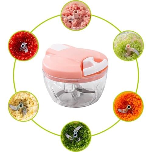 Crushed Garlic Crushed Ginger Crushed Fresh Meat Grinder Food Processor Manual Vegetable Fruit Mixer Twist Shredder Artifact