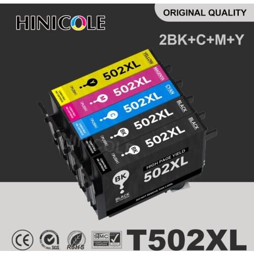 Hinicole For Epson T502XL t502 502XL Full Ink Cartridge with Chip Compatible for Epson XP5100 xp5105 WF2860 WF2865 Printer