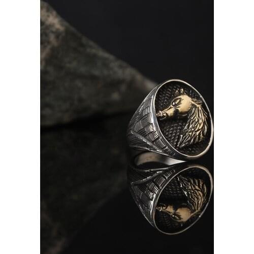 Horse Rings Cocktail Ring in 925 Sterling Silver,Trendy Gift for Women & Men,Europe Eagle Free Shipping 2021 Fine Jewelry Gift