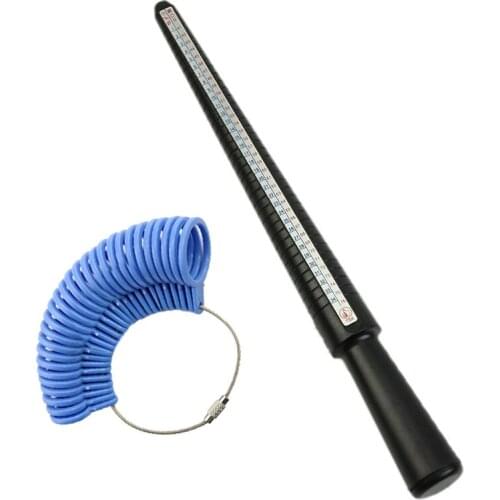 Ring Size Measuring Jewelry Tool Mandrel Stick Finger Gauge Ring Sizer Herramientas Joyeria