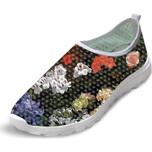 Personalized Man Summer Causal Flats Shoes Man Sneakers Mesh Fashion Shoes Sea and Nature Painting Art Print Man Leisure Shoes