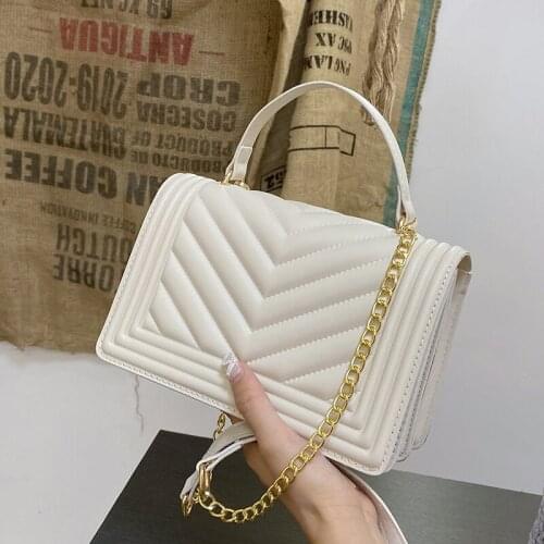 Luxury Brand Sewing Thread 2021 Fashion New Female Tote Quality PU Leather Women Designer Handbag Chain Shoulder Messenger Bag
