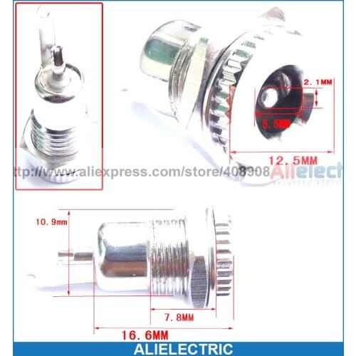 50pc Copper 5.5mm 2.1mm DC Plug CCTV 2.1mm Power Socket