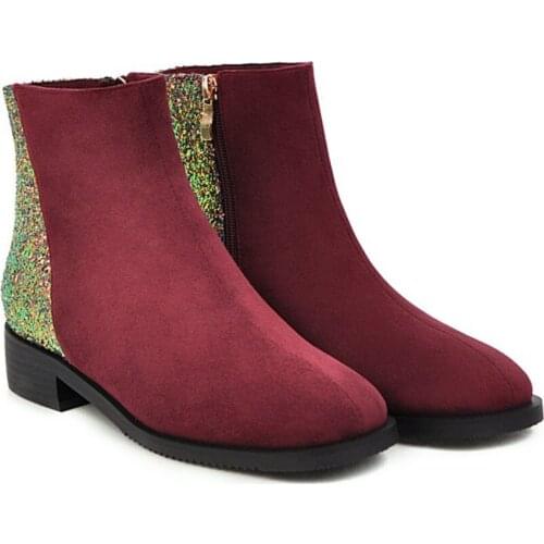 BLXQPYT Fashion Woman Lage Size 33-46 New Pointed Toe Ankle Boots for Women Lace Up High Heel 3CM Autumn Winter Warm Shoes 5014