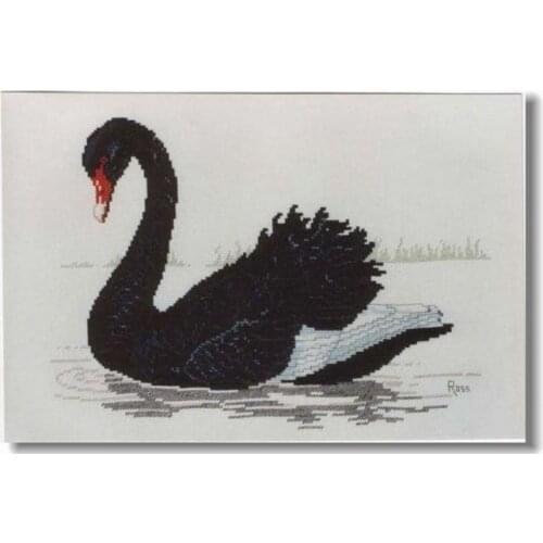 -The beautiful black swan 42-32 Cross Stitch Set Cross-stitch Kit Embroidery Needlework Craft Packages Cotton Fabric Floss