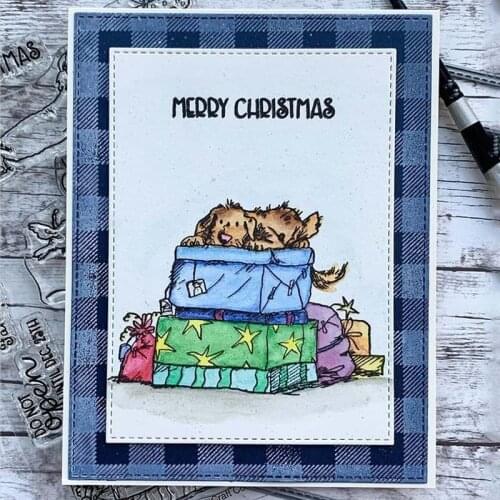 Do Not Open Until Dec 25th Gifts Dog Rabbit Dies Corresponding Stamps DIY Scrapbooking Card Album Making Crafts Stencil 2020