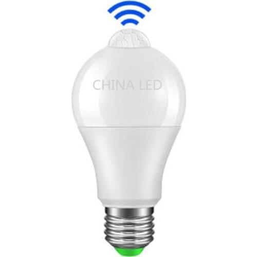 NEW 1-10PCS/85-265V 12W 15W 18W 20W LED PIR Motion Sensor Bulb E27 2835SMD Infrared Radiation Motion Detector Sensor Light Lamp