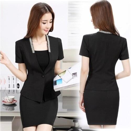 New Korean Style Fashionable Slim Fit Womens Short Sleeve Formal Wear Hotel Uniform Beautician Front Stage Work Wear Clothes